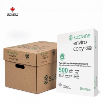 Enviro Copy 100. Papier multiusage 100% recyclé  - FORMAT LETTRE, caisse de 2500 feuilles