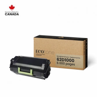 Lexmark 621 (62D1000). Cartouche de toner réusinée. Noir. Ecotone