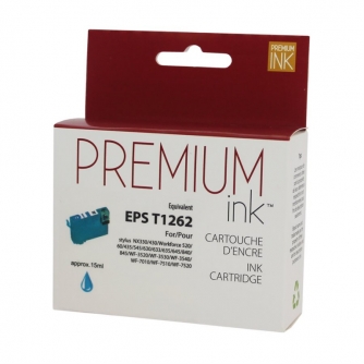 Epson 126 (T126220). Cartouche compatible. Cyan. Premium Ink